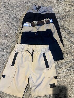 Boys Beige Cargo Shorts - Casual Drawstring